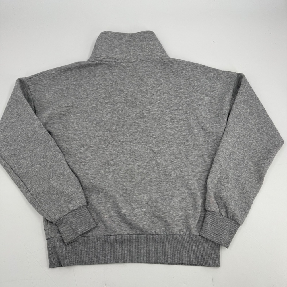 NOISY MAY Womens Gray Quarter Zip Sweatshirt Les Alpes Logo Pullover Small - Picture 4 of 5